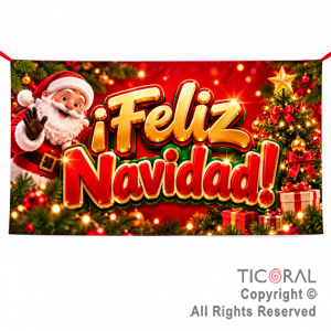 BANNER FELIZ NAVIDAD 1,80 X 1,20 MTS